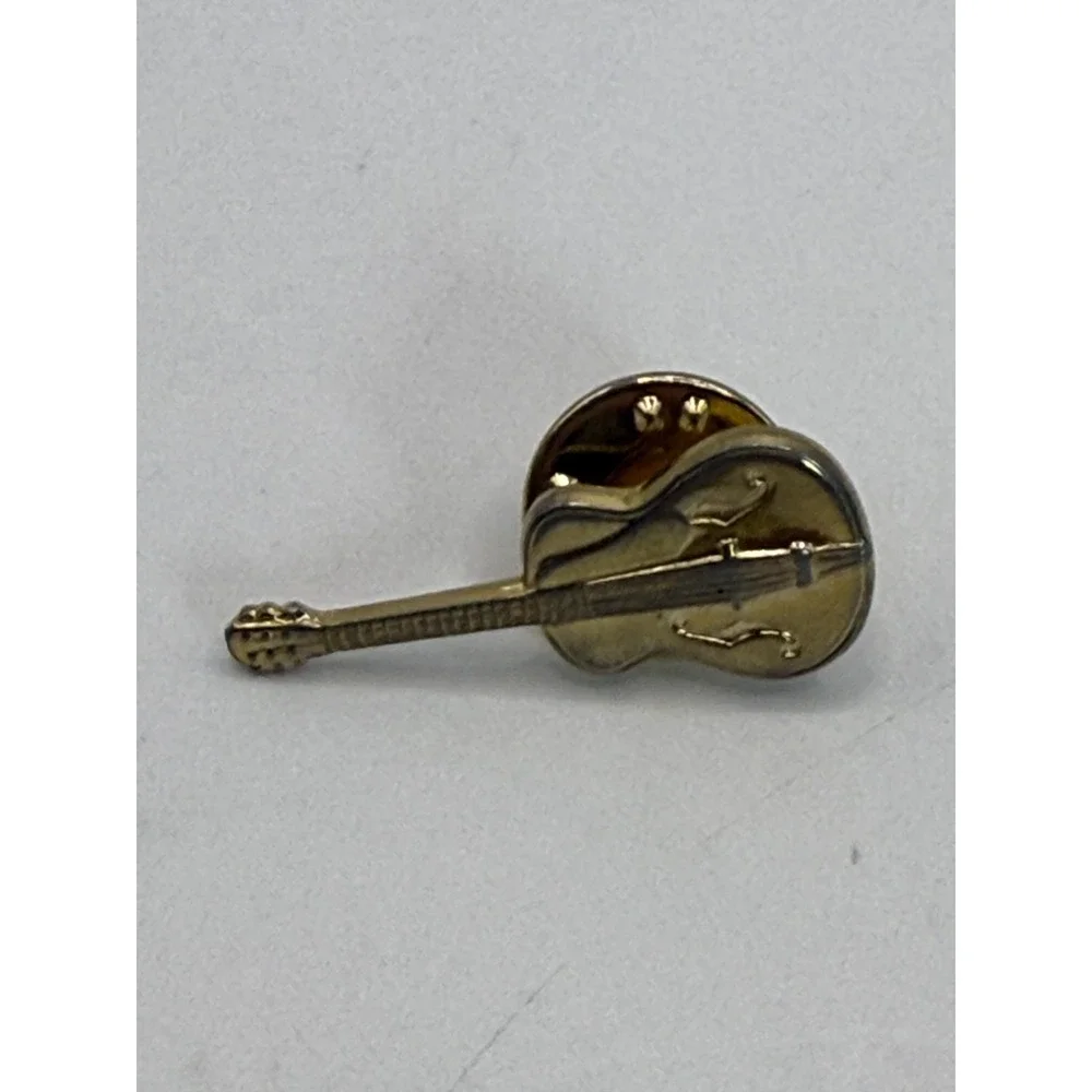 Guitar Lapel Pins Set of 2 Gold Tone‎ Musician Rock Band Accessories